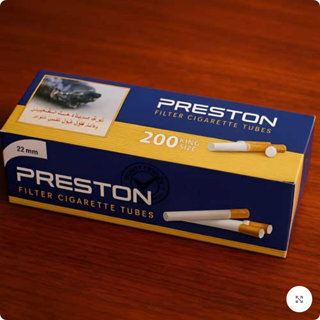 پوکه سیگار فیلتر قرمز 22 میل پریستون بسته 200 عددی